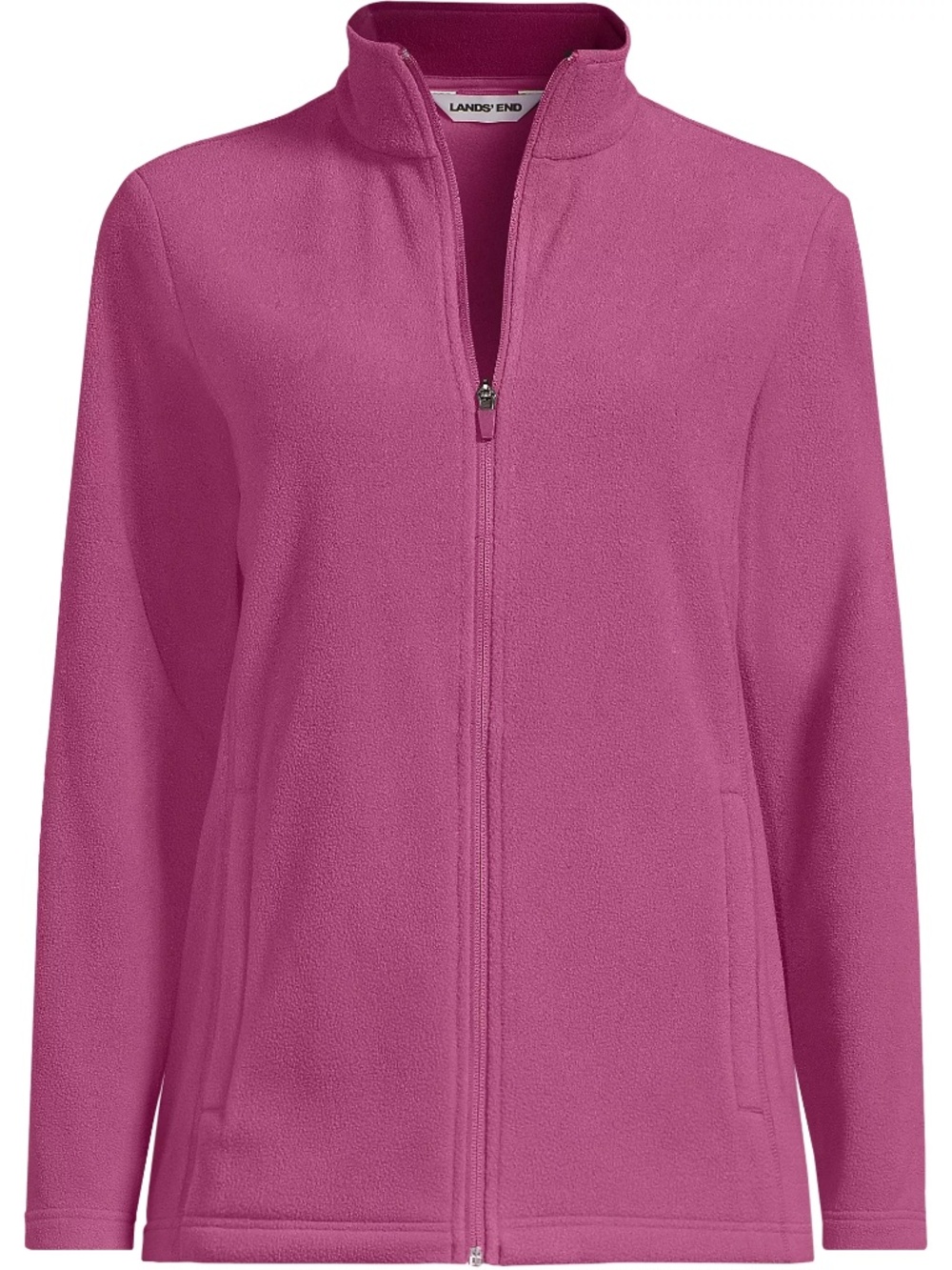Lands' End women's full-zip pink fleece jacket, sz. L